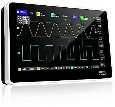 Digital Handheld Oscilloscope 100MHz Oscilloscope Multimeter Bandwidth with 2 Channel 7 inch LCD Touch Screen 1 GSa/s Sampling Rate 1GB Storage