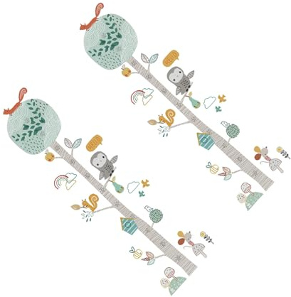 Höhenmessaufkleber mit Cartoon Tiermotiven für Kinder, Pvc, 1 Satz | Wanddekoration für Innenwände, Wasserfest und Rückstandslos Entfernbar, Farbecht, für Kinderzimmer