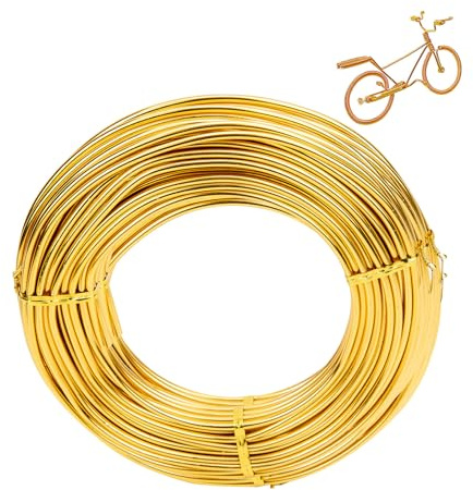 3mm x 20m basteldraht,aluminiumdraht,schmuckdraht,draht zum basteln,aluminium-draht,aluminium craft wire,bindedraht modellierdraht für dekoteile, DIY-skulpturen,kranzherstellung & bonsai-bäume-gold