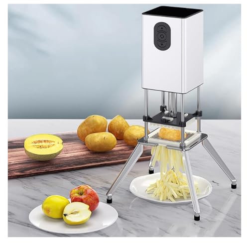 Pink Beryl Couper Facilement des Frites parfaites avec Notre Coupe-copeaux Vertical électrique - Coupe-Pommes de Terre en Acier Inoxydable 200 W pour Le Commerce et Les ménages, Gris