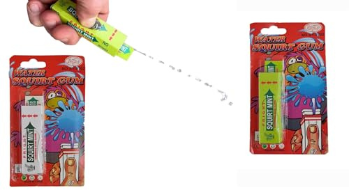 jameitop® 2er-Set Spritz-Kaugummi als ultimativer Party-Scherzartikel – Wasserspritzfunktion für überraschende Streiche auf Partys, Büros, Schulen und als originelles Geschenk
