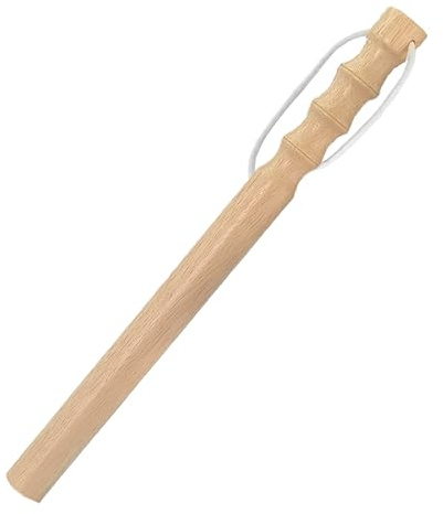 OUYIALY Rubberwood Tire Pressure Checker - Durable Truck Tire Inspection Tool with Ergonomic Grip and Wrist Strap