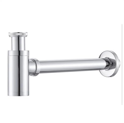 Brass PTrap Sink Drain with Wall Connection Bathroom Sink Trap Chrome Finish Durable Plumbing Pipe Easy Install Modern Design for Washbasins Waste Pipe Solution