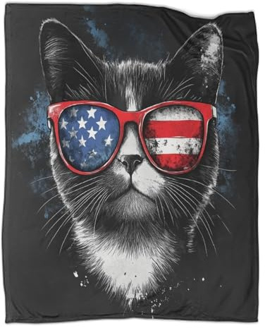 USA Kurzhaar Wohndecke Sofadecke 3D Druck amerikanische Flagge Fleecedecke Couchdecke Kuscheldecke Tagesdecke Weichen Flauschig Bett Decken Warm for Erwachsene Kinder 80x90inch(200x230cm)