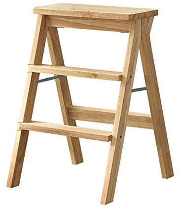 Scaletta e Sgabello Legno, Sgabello Pieghevole in Legno massello, Portatile e Versatile, Panca Alta da Cucina Creativa.