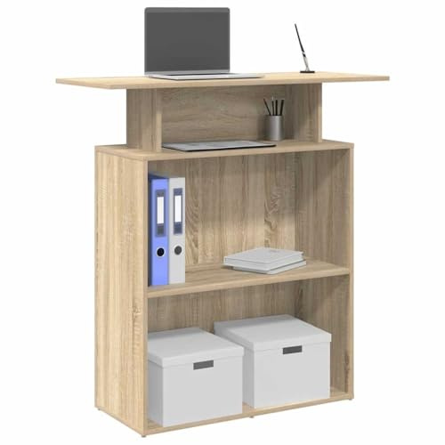 Tomostar Comptoir de Réception, Table de Réception Comptoir d'accueil chêne Sonoma 100x40x104 cm Bois d'ingénierie
