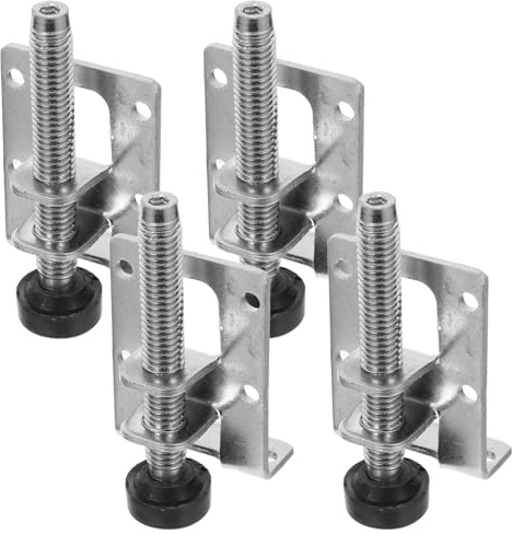 GRIRIW 4pcs Adjustable Heavy Duty Furniture Leveling Feet with Anti-skid Pads for Tables Chairs Cabinets Silver Furniture Risers for Stability and Floor Protection Height for Uneven