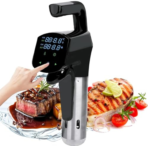 Cuiseur et machine sous vide intelligent - IPX7 étanche Contrôle précis de la température (±0,1 °C), thermoplongeur avec panneau de commande à LED, température et durée réglables pour