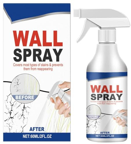 Spray Limpiador de Paredes, 60 ml/2 onzas líquidas - Quitamanchas de acción rápida que cubre eficazmente las manchas y previene su reaparición. No tóxico e inodoro, apto para familias con niños.