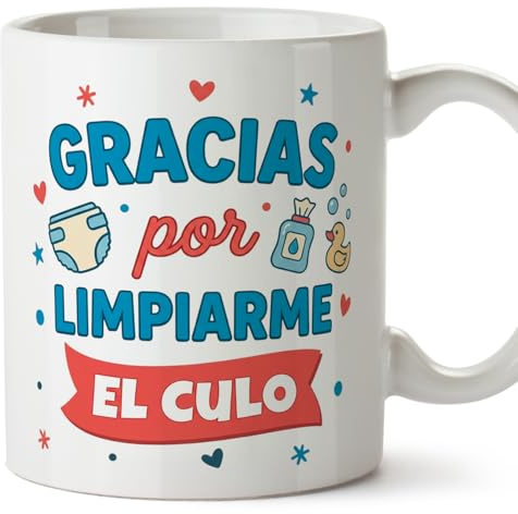MUGFFINS taza mamá y papá graciosa con frase Gracias por limpiarme el en Español | regalo madre y padre divertido | regalo cumpleaños madre y padre | 330 Ml 11 oz | progenitores v5