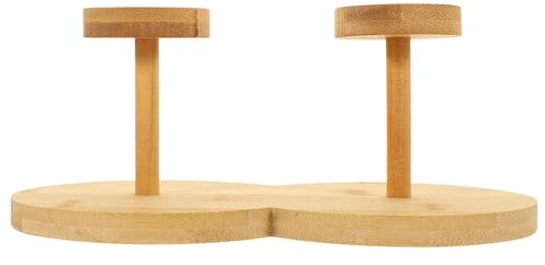 STOBAZA Portabicchieri da Tavolo in bambù, Organizzatore per Bicchieri di Carta e Plastica, 7,8cm a 2 Scomparti per Bar e Negozi