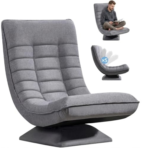Ease Bodenstuhl mit Verstellbarer Rückenlehne, Sessel, Relaxsessel | 360° drehbar, klappbar und mehrfach verstellbar, bequemer Bodensessel mit weicher Polsterung für Gaming, Lesen und Entspannen