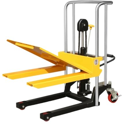 Transpallet Carrello elevatore idraulico manuale, capacità 400 kg, sollevamento 85 cm, con piastra di copertura rimovibile