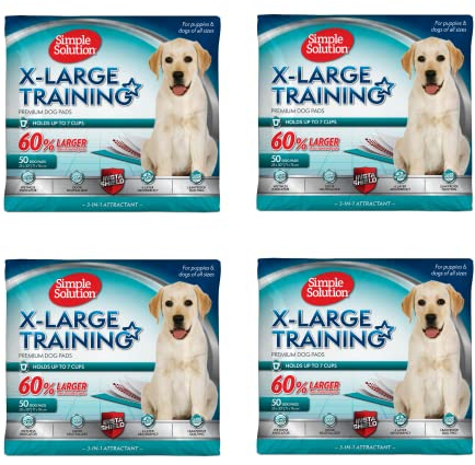 Simple Solution Extra große Welpen-Trainingspads – auslaufsichere Einweg-Pee Pads für Hunde mit Inkontinenz – saugfähig mit Geruchskontrolle – 71,1 x 76,2 cm – 200 Stück