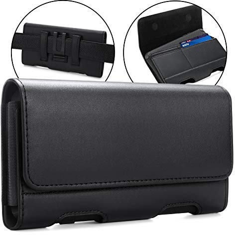BECPLT robuste Handy Gürteltasche aus Leder mit Magnetverschluss & ID-Kartenfach – Gürtelclip Tasche für iPhone 13/12 Mini, SE 2022/2020, 8, 7, 6s, 6 – Schwarz
