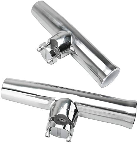 FreeTec 2 Stück Rutenhalter Edelstahl Bootsrutenhalter für Rails 32mm bis 50mm