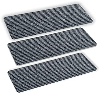 Rib Line - Set da 3 zerbini per interni, antiscivolo, 25 x 60 cm, impermeabili, resistenti, antistatici, colore grigio