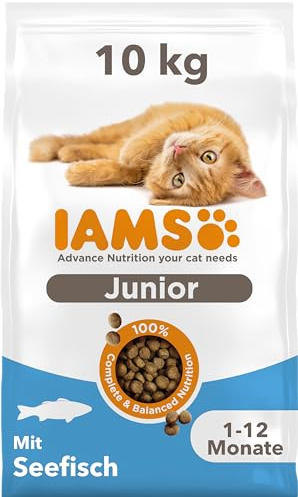 IAMS Junior kattmat torr med fisk – torrfoder för kattungar i åldern 1–12 månader, 10 kg