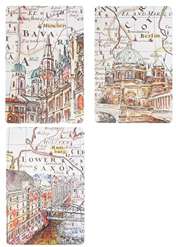 CoolChange Deutsche Städte Blechschild Set | 3 STK Retro Metallschild | 30 x 20 cm | Berlin, Hamburg, München
