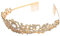 Goldene Brautkrone, Krone für Frauen, Kristall-Diadem für Mädchen, Königin, Prinzessin, Krone für Brauthochzeit, Elegante, Glitzernde Hochzeit, Prinzessinnenkrone