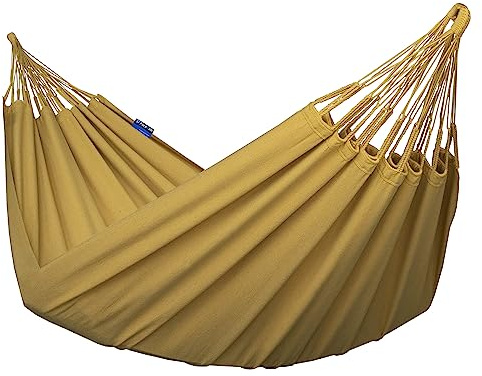 Potenza Outdoor Merida Hängematte 220 x 160 cm, Belastbarkeit bis 220 kg I Boho Doppelhängematte XXL (Grau)