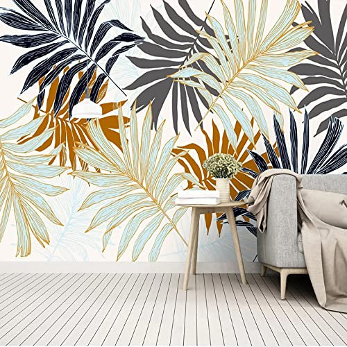 Fototapete 3D Tropische Pflanzenblätter 400 cm B x280 cm H Vlies Tapeten Wandtapete XXL Moderne Wanddeko Wohnzimmer Schlafzimmer Büro Flur