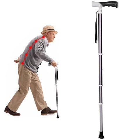 Bastones de Marcha Mayores con Altura Ajustable muletas Ligeras y Resistentes para Caminar para Mujeres Hombres y Adultos(A,38~105cm)
