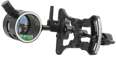 wolfman Bogenschießen Single Double Pin Compound Bogenvisier 1 Pin 0,019 Verstellbarer Aluminiumhebel Einnadelvisier Bogenschießen Jagd Schießzubehör für Outdoor-Sporttraining (Double Pin)