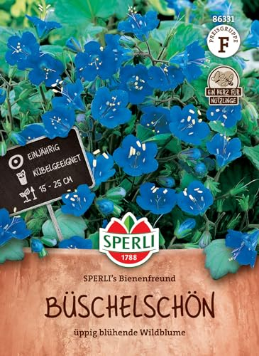 Sperli Büschelschönsamen SPERLI's Bienenfreund - Einjährige Blumensamen in Mystischem Blau, Bienenanziehendes Blumensaatgut, Wuchshöhe bis 15cm
