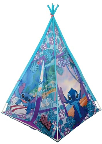 Disney Tenda da gioco per bambini Stitch, design con licenza ufficiale per giochi fantasiosi interni ed esterni, per ragazze e ragazzi, motivo: Teepee Den Hideaway, età 2+