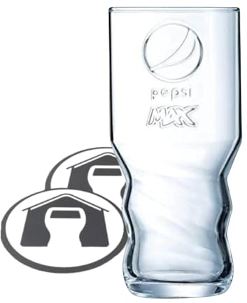 GarageBar | Pepsi Max Glass | Pint/20oz | Official Merchandise | Comes with 2X Coasters | 1 Glass