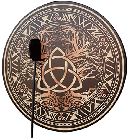 Schamanische Trommel Handgemachte Schamanentrommel Klangdekoration mit Schlägel Ätherische Trommel Handtrommel Spirituelles Schlaginstrument Rack Snare Drum