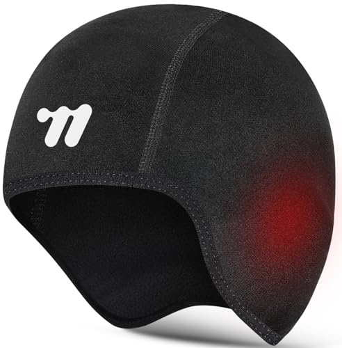 WESTGIRL Fahrradmütze, Winddichte Warme Fahrradhelm Mütze, Fahrrad Wintermütze Herren Damen Mütze, Radmütze (Ohne Brillenloch, schwarz)