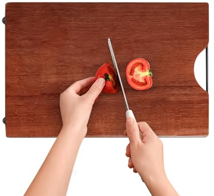 Rurunklee Planches à découper en bois pour cuisine | Planche à découper en bois massif, planche à découper épaisse pour viande, légumes, planche à découper en bois pour cuisine