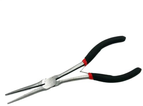 Long Reach Needle Nose Pliers | Straight Angle Jewelry Plier | Jewelry Making Pliers for Narrow Spaces, 6 Inch Spring Loaded Needle Nose Pliers, Straight Angle Plier