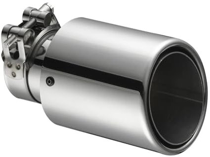 Auspuffrohr Dekoration Auto Universal Edelstahl Auspuffrohr Schalldämpfer Schalldämpfer Spitze Auspuffanlage Crimpen Silber Auspuffblende(57mm-89mm)