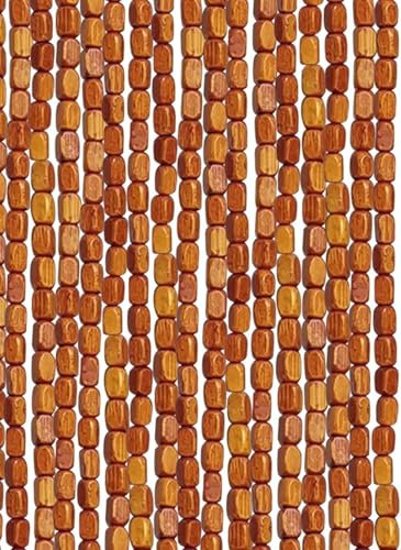 Handmade Natural Wooden Bamboo Beaded Curtains Fly Screen Door Room Divider Window Partition Customizable (90 Strands 90x200cm)