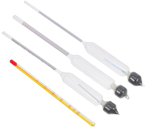 NAMOARLY 3 Stück Hydrometer Aus Glas Alkoholmessgerät Für Wein Spirituosen Mit Thermometer Zur Alkohol Und Zuckermessung Für Weinherstellung Zuhause
