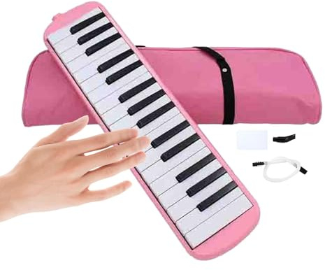 Zjhukfmc Melodica Tube mit 32 Tasten, Luftklaviertastatur, Doppelrohr | Mundstück, Luftklaviertastatur, Melodica-Keyboard-Instrument, Melodica für Musikbegeisterte, 41,5 x 10,5 cm