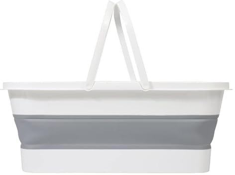CvbGNJm Secchio for mocio, Portatile Pieghevole con Doppio Manico, Cestino for la Pulizia Pieghevole in Silicone, Utensili Multifunzione for Il Lavaggio, Accessori for la casa