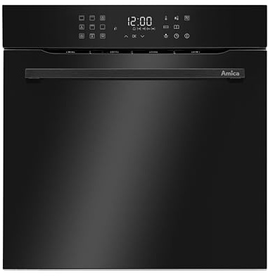 Amica Einbaubackofen 60 cm 77 L SoftSteam Vanessa Black EBX 944 870 V | 12 Backofenfunktionen, Kerntemperatursensor, SoftOpen & SoftClose, INtu Timer, SteamClean, EasyClean
