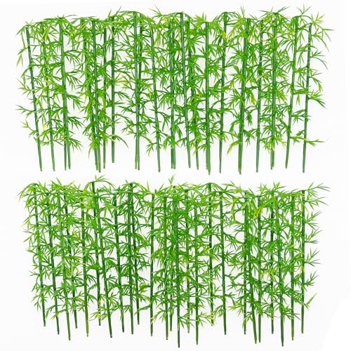 Attuslla Árboles de Bambú Modelo, Árboles de Bambú de Plástico para Modelo de Construcción, Inicio Paisaje en Miniatura, Proyecto de Diorama Terrestre, 50 Pz, 10cm