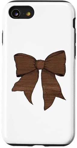 Noyer Ruban en Bois Dur Marron imprimé Fille Coquette Bow Coque pour iPhone SE (2020) / 7/8