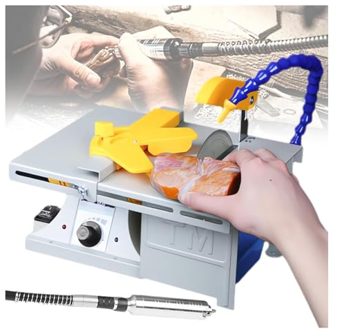 Vickyyy Pusher, rettificatrice con velocità regolabile, attrezzatura lapidaria da tavolo superiore con manico/tuber, banco tornio Polisher per la fresatura taglio