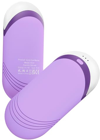 Karecel Handwärmer Wiederaufladbar 2 Pack, Wärmeleitende Silikon doppelseitiger Handwärmer Elektrisch, 6000mAh Taschenwärmer Aufladbar Elektrischer USB Wiederverwendbar, Slim, Weihnachten Geschenke
