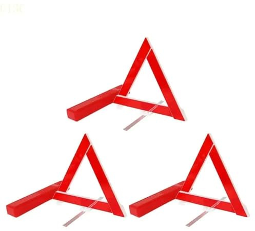WLIHDB Triangolo di Emergenza Triangolo di Segnalazione Emergenza for Auto, 3 Pezzi, Rosso Riflettente, Pieghevole, for la Sicurezza per Automobile Moto Camper