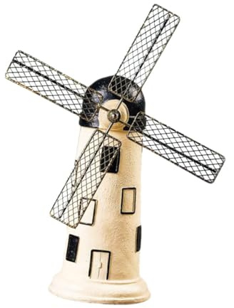 TOYANDONA Retro Resin Windmill Ornament Rotatable Desk Decoration for Home and Office Vintage Style Rustic Sculpture Wear-resistant Windmill Statue for Bookshelf and Living Random Color