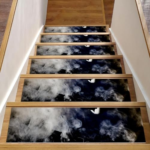 RODAILYCAY 15 tappeti per scale, gradini per scale notturne spaventosi di Halloween, antiscivolo per gradini in legno, tappeti per scale per interni, tappetini di sicurezza per anziani, bambini e cani
