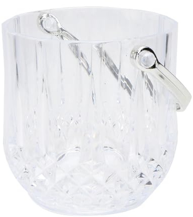 UTHCLO Seau à Glaçons en Acrylique Transparent Portable pour Bar, Conteneur à Glace Cristal, Seau à Glace de Fête, Accessoire Bar Pratique et Design, Rangement Glaçons pour Usage