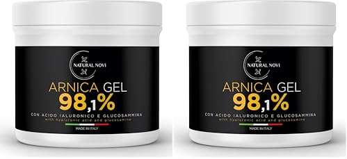 Arnica per Cavalli Uso Umano 98,1% 550ml con Acido Ialuronico, Glucosamina, Menta, Lavanda (Confezione da 2)